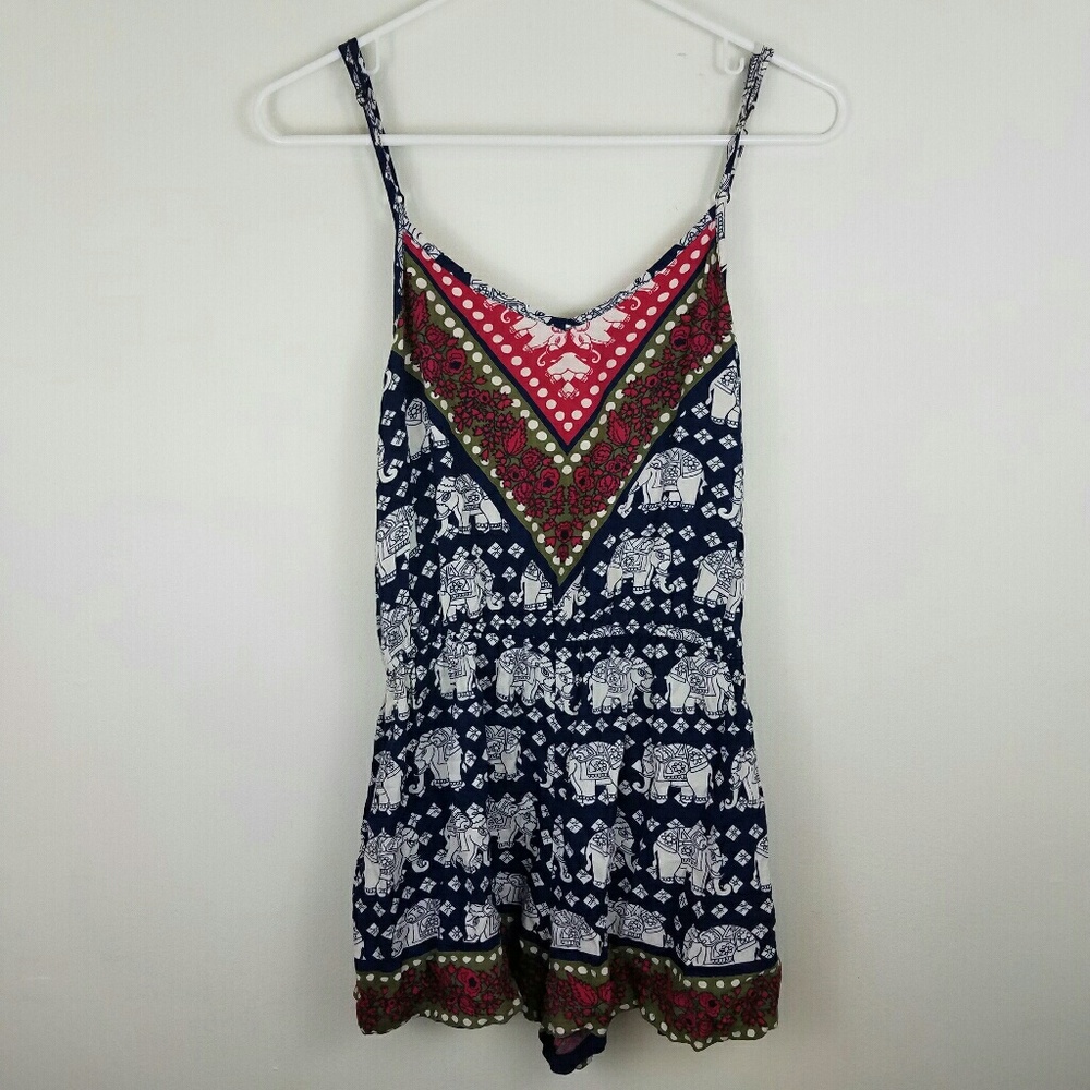 Elephant print romper size L